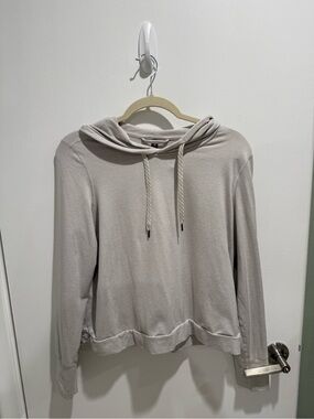 Vuori Light Taupe Hoodie with Striped Drawstrings